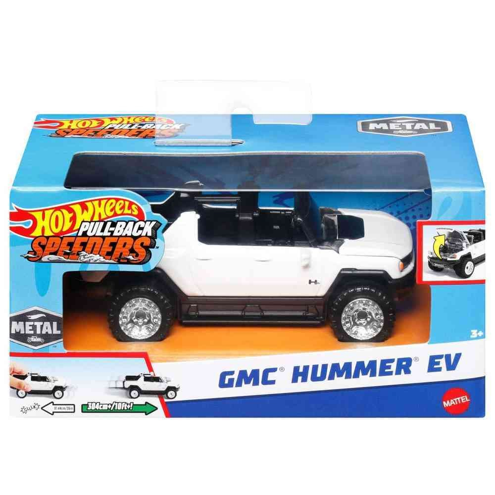 Hot wheels masinuta metalica cu sistem pull back gmc hummer ev scara 1:43, varsta de la 3 ani la 7 ani [1]