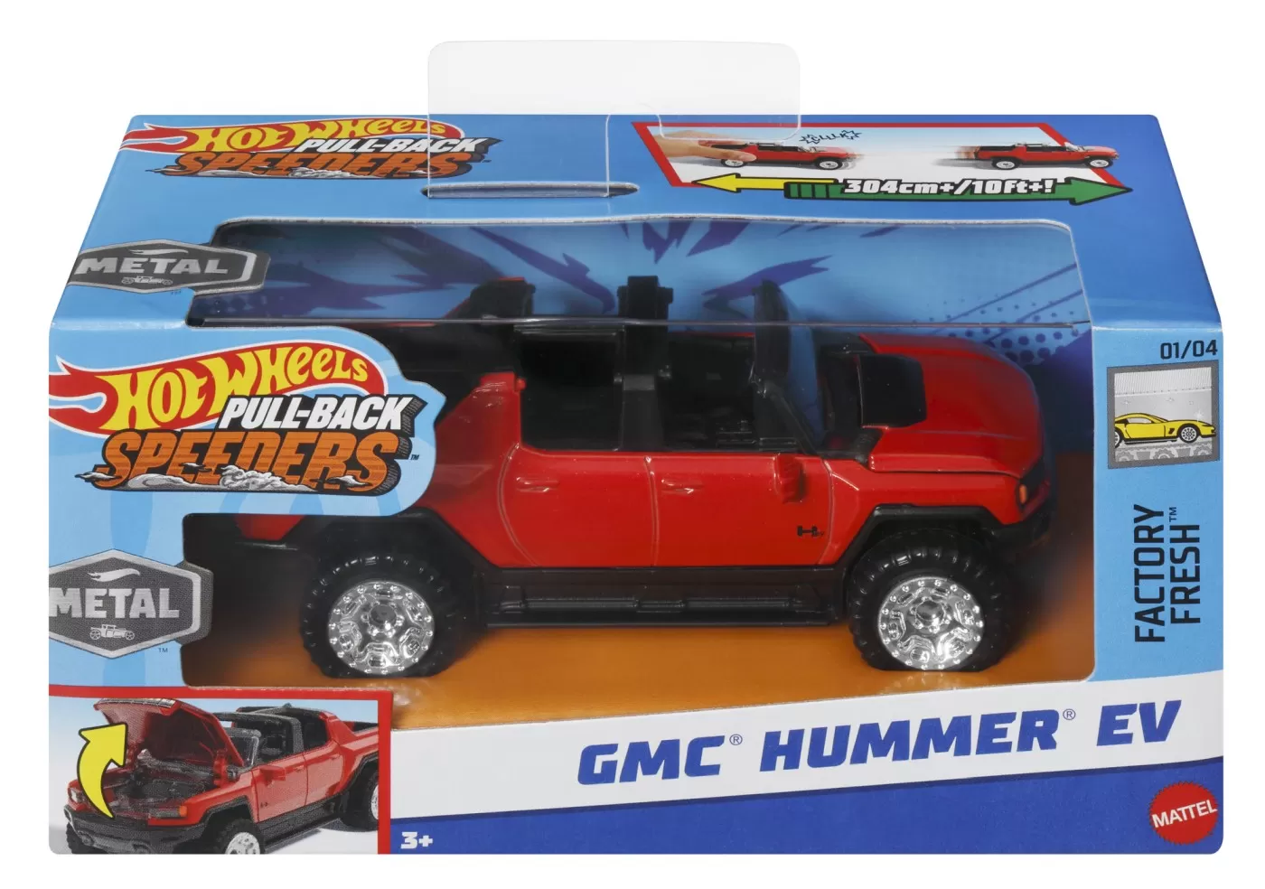 Hot wheels masinuta metalica cu sistem pull back gmc hummer ev scara 1:43, varsta de la 3 ani la 7 ani [1]