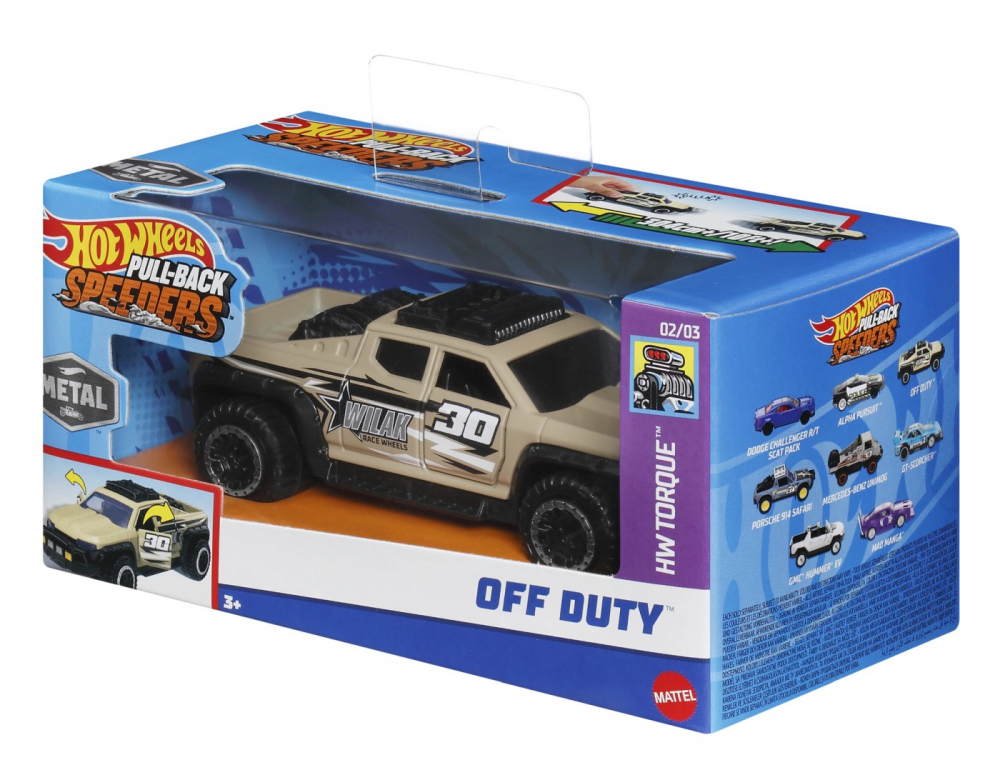 Hot wheels masinuta metalica cu sistem pull back off duty scara 1:43, varsta de la 3 ani la 7 ani [2]