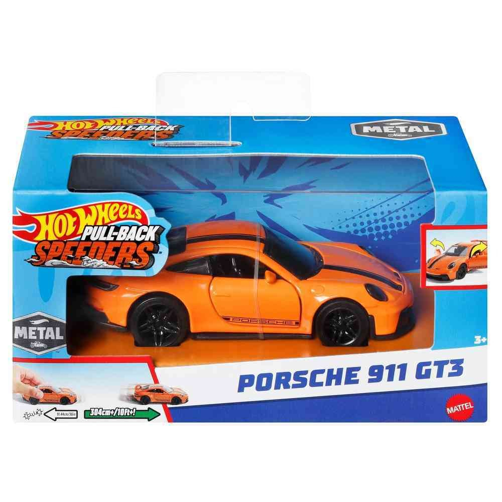 Hot wheels masinuta metalica cu sistem pull back porsche 911 gt3 scara 1:43 [1]
