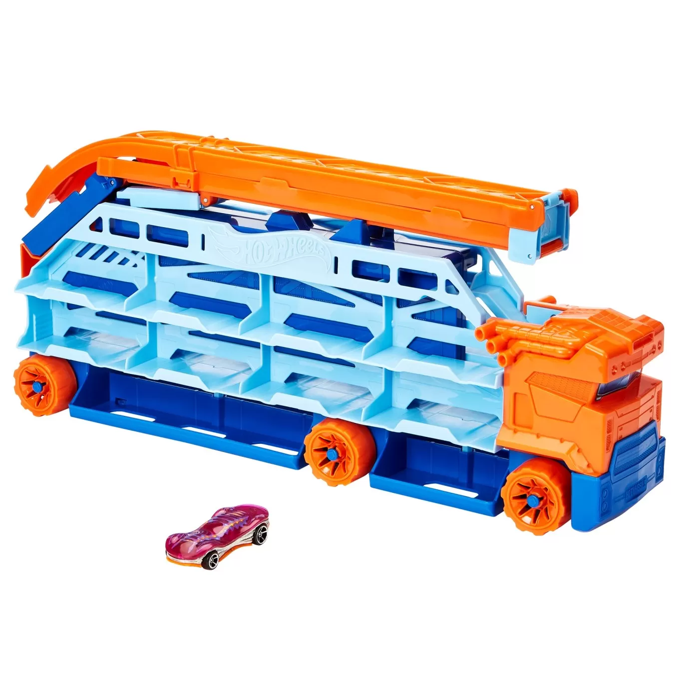 Hot wheels mega transportator masini si pista de lansare, varsta de la 4 ani la 8 ani [5]