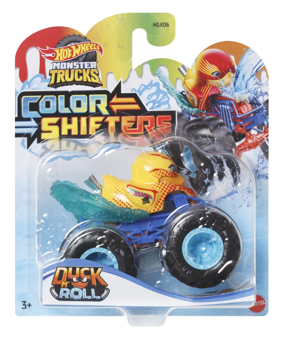 Hot wheels monster truck camion duck n roll cu culori schimbatoare scara 1:64, varsta de la 3 ani la 10 ani [1]