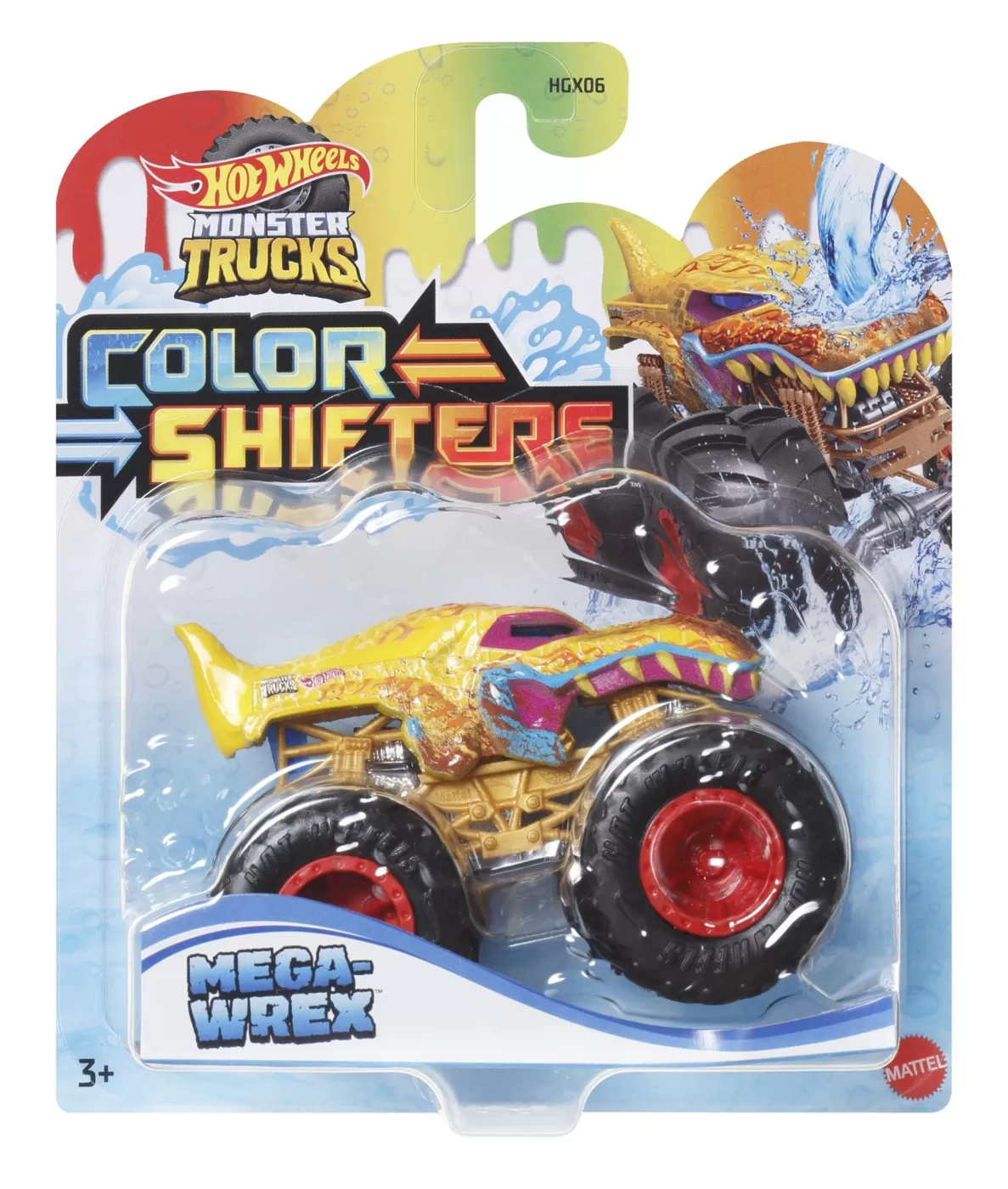 Hot wheels monster truck camion mega wrex cu culori schimbatoare scara 1:64, varsta de la 3 ani la 10 ani [1]