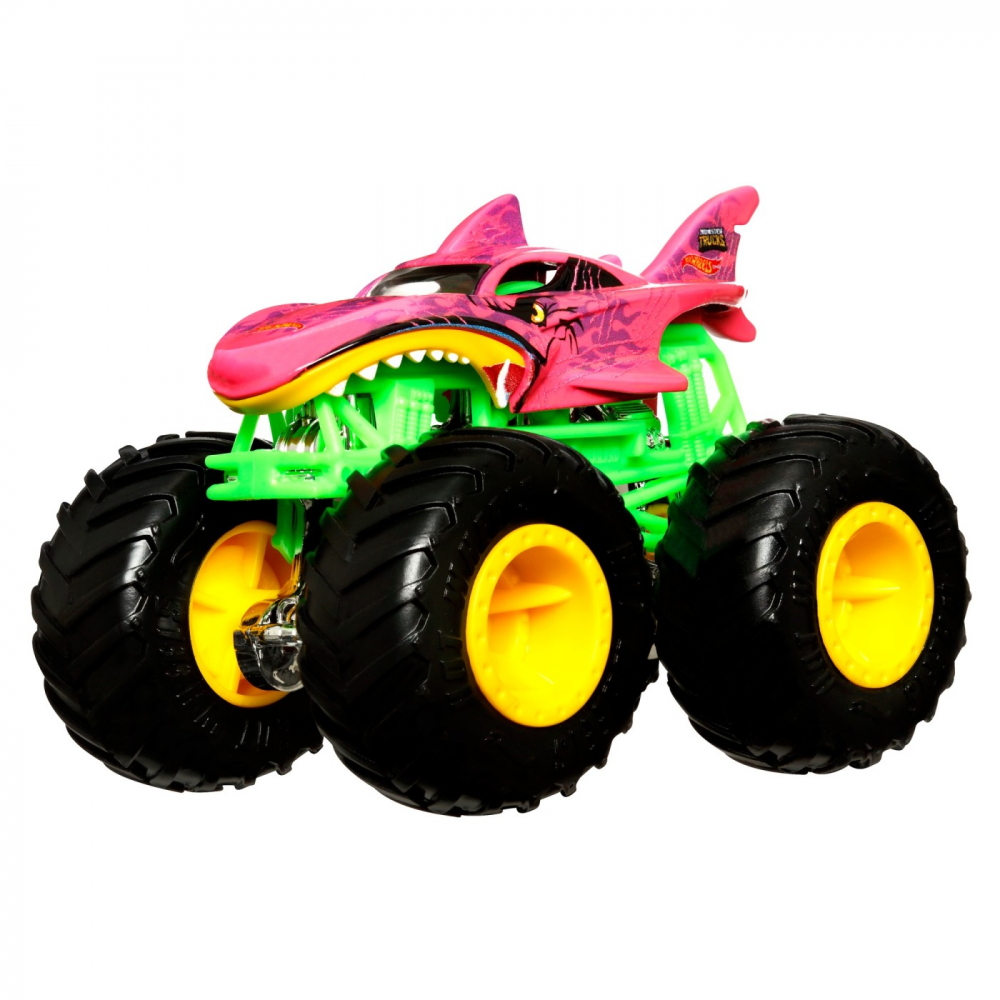 Hot wheels monster truck camion shark wreak cu culori schimbatoare scara 1:64, varsta de la 3 ani la 10 ani [2]