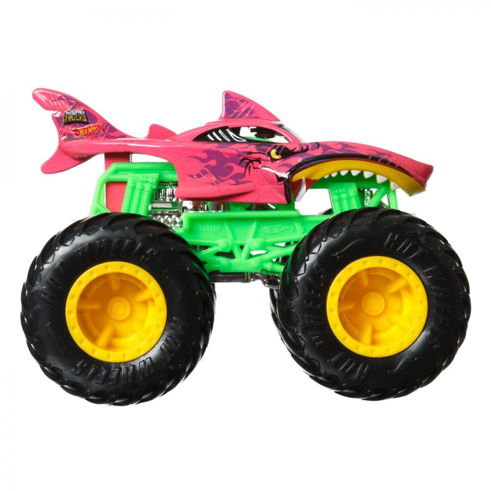 Hot wheels monster truck camion shark wreak cu culori schimbatoare scara 1:64, varsta de la 3 ani la 10 ani [5]