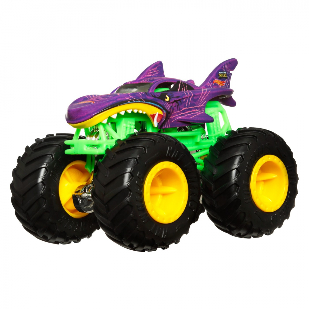 Hot wheels monster truck camion shark wreak cu culori schimbatoare scara 1:64, varsta de la 3 ani la 10 ani [3]