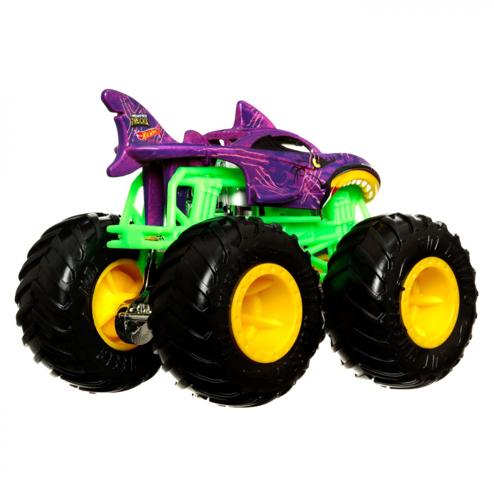 Hot wheels monster truck camion shark wreak cu culori schimbatoare scara 1:64, varsta de la 3 ani la 10 ani [6]