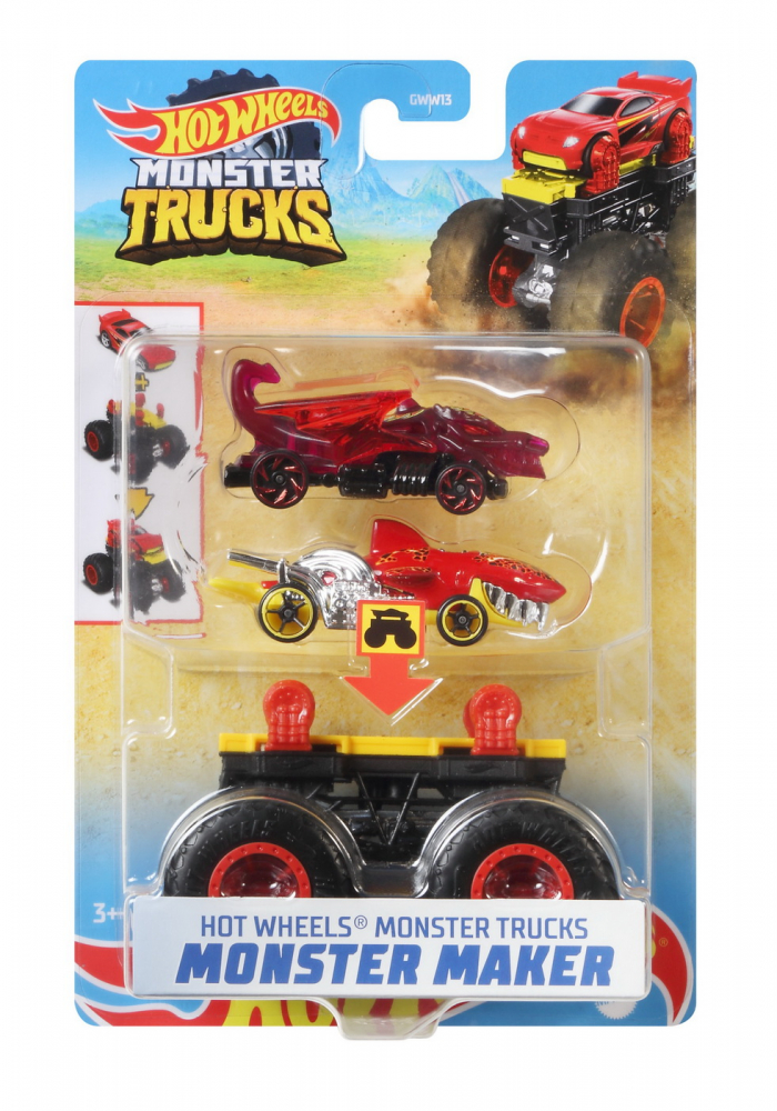 Hot wheels monster truck cu masinute neagru si rosu, varsta de la 3 ani la 12 ani [1]