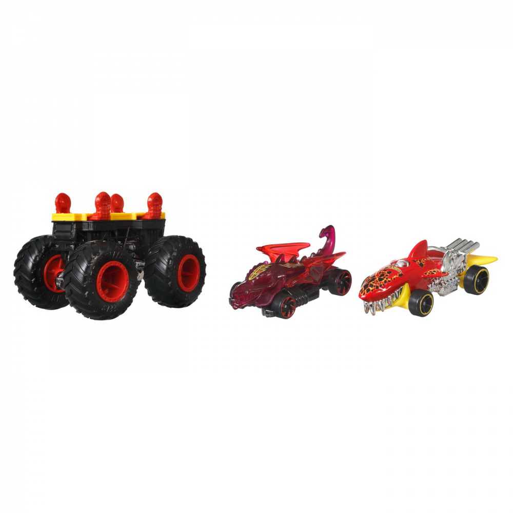 Hot wheels monster truck cu masinute neagru si rosu, varsta de la 3 ani la 12 ani [2]