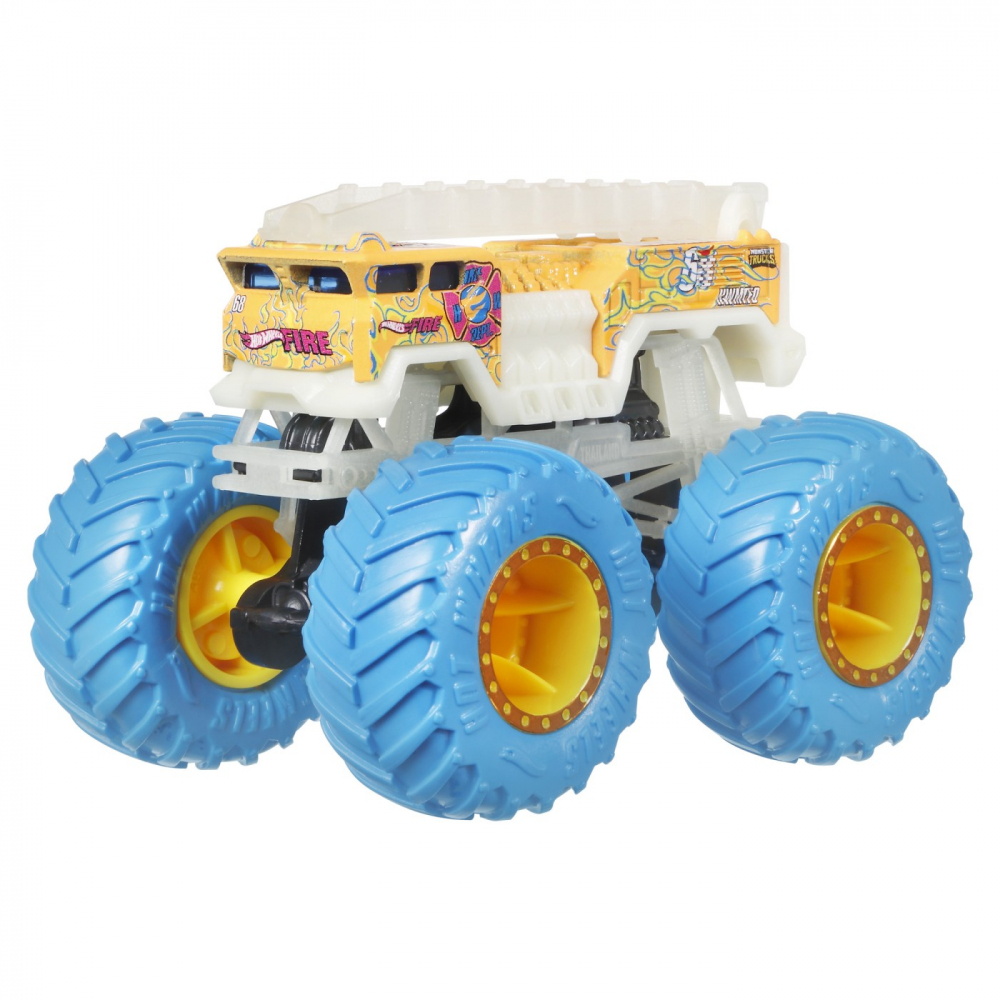 Hot wheels monster truck glow in the dark masinuta 5 alarm scara 1:64, varsta de la 3 ani la 7 ani [2]