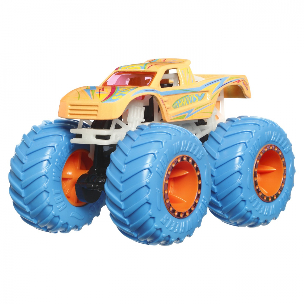 Hot wheels monster truck glow in the dark masinuta podium crasher scara 1:64, varsta de la 3 ani la 7 ani [2]