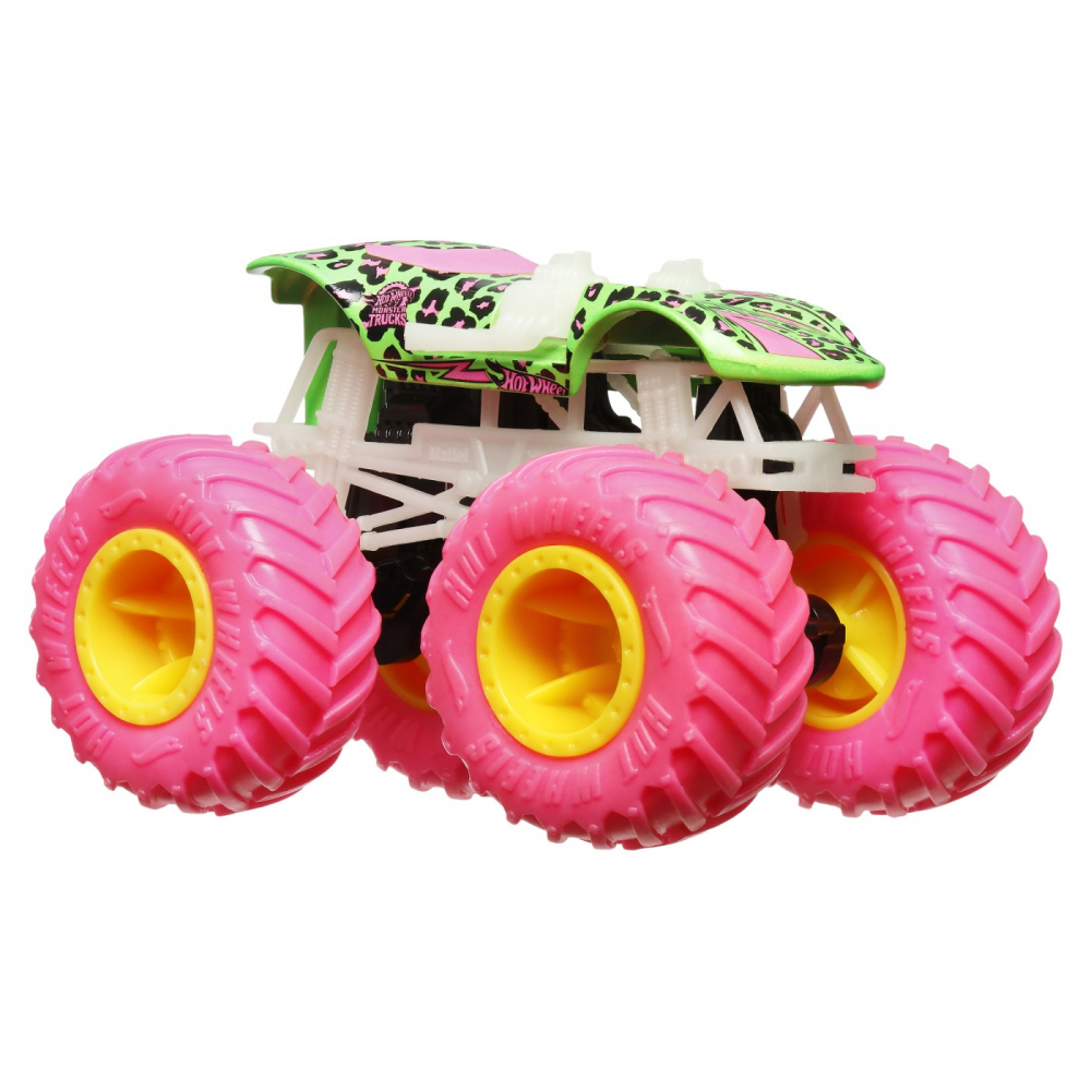 Hot wheels monster truck glow in the dark masinuta twin mill scara 1:64, varsta de la 3 ani la 7 ani [4]