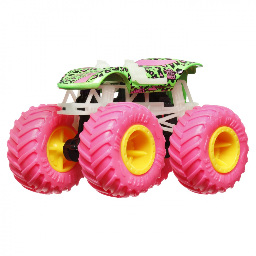 Hot wheels monster truck glow in the dark masinuta twin mill scara 1:64, varsta de la 3 ani la 7 ani [2]