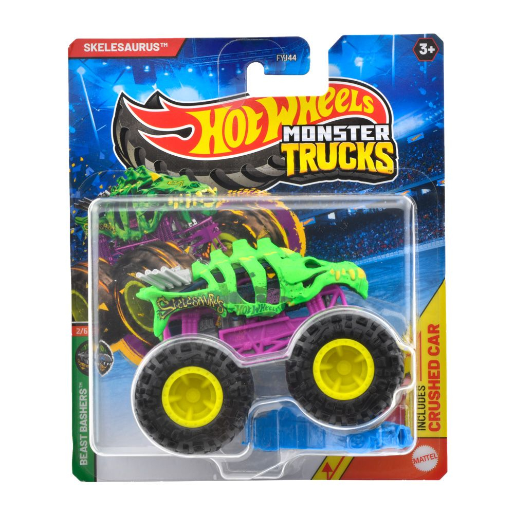 Hot wheels monster truck masinuta skelesaurus scara 1:64, varsta de la 3 ani la 14 ani [1]