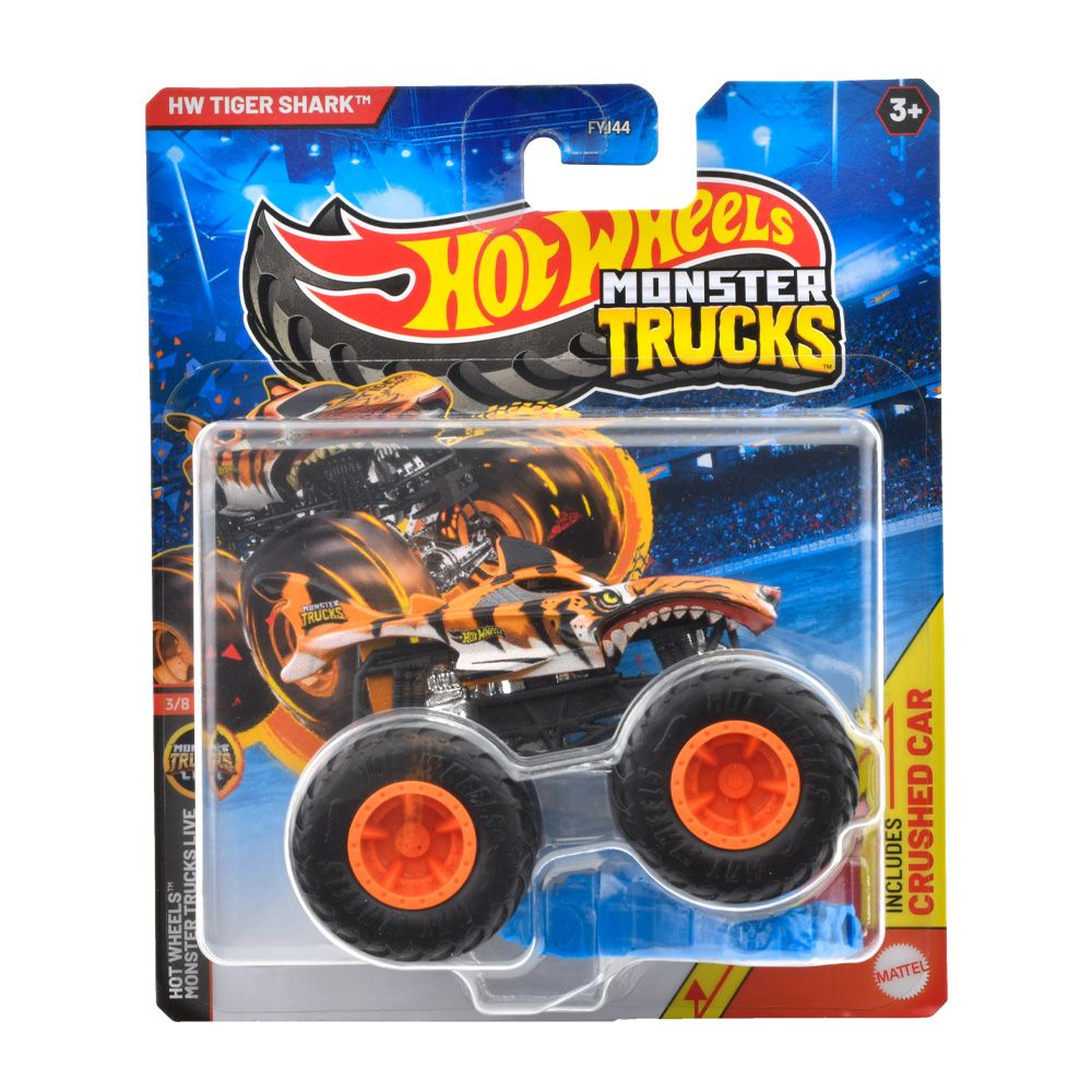 Hot wheels monster truck masinuta tiger shark scara 1:64, varsta de la 3 ani la 14 ani [1]