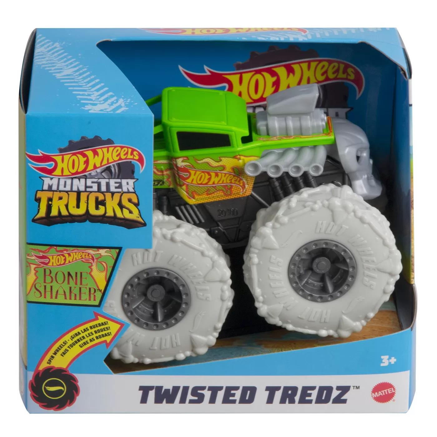 Hot wheels monster truck masinuta twister tredz bone shaker scara 1:43, varsta de la 3 ani la 10 ani [1]