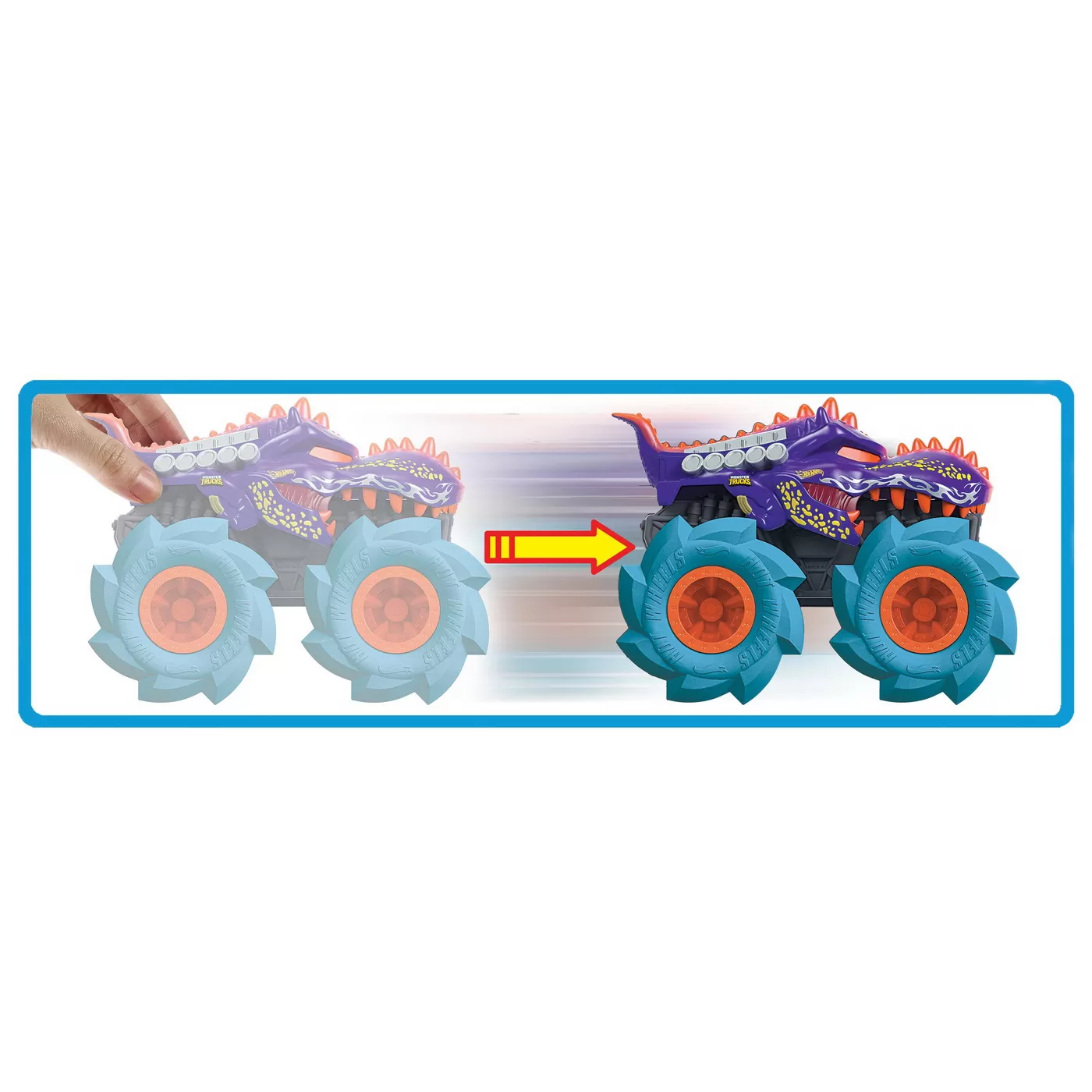 Hot wheels monster truck masinuta twister tredz mega wrex albastru scara 1:43, varsta de la 3 ani la 10 ani [5]
