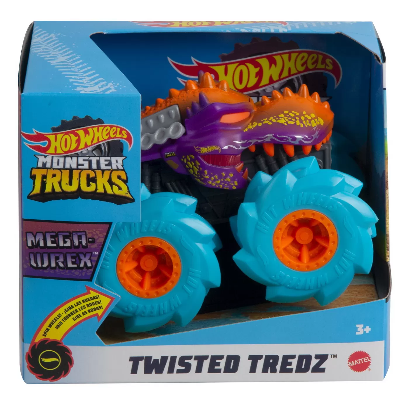 Hot wheels monster truck masinuta twister tredz mega wrex albastru scara 1:43, varsta de la 3 ani la 10 ani [1]