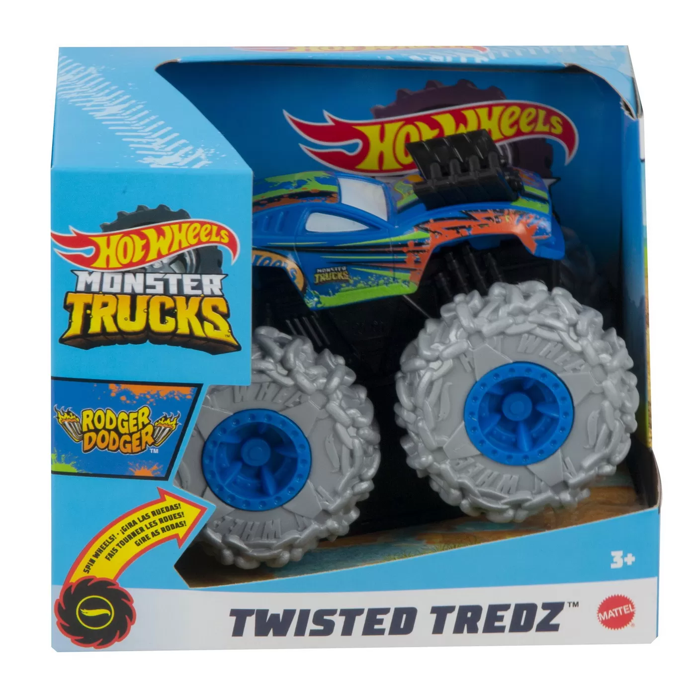 Hot wheels monster truck masinuta twister tredz roger dodger scara 1:43, varsta de la 3 ani la 10 ani [1]