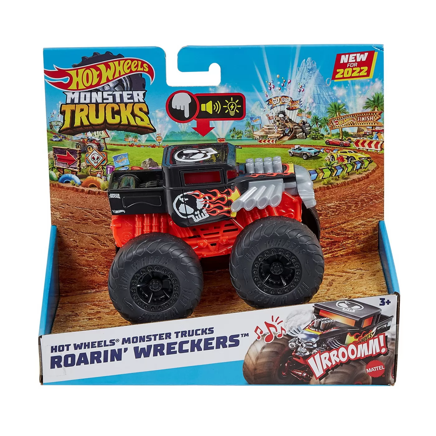 Hot wheels monster truck roarin wreckers bone shaker cu functii si sunete scara 1:43, varsta de la 3 ani la 10 ani [1]