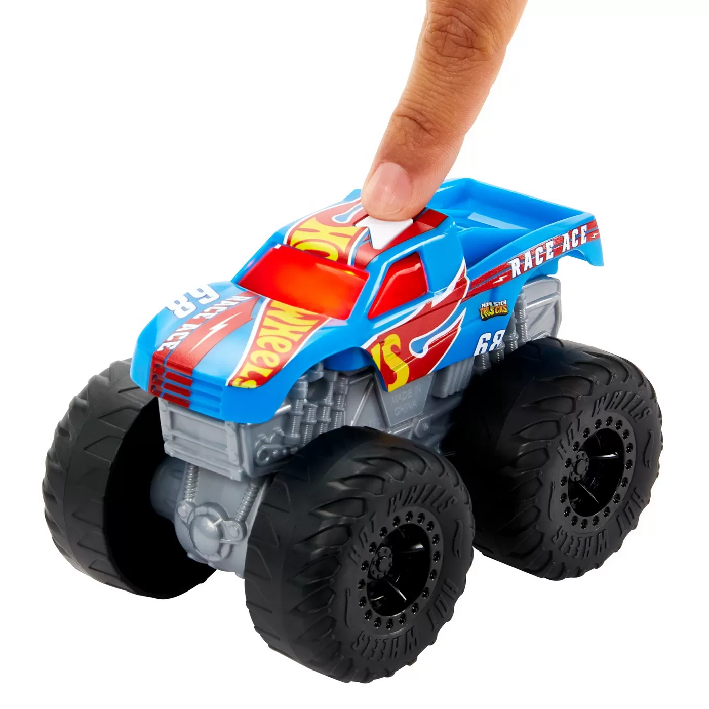 Hot wheels monster truck roarin wreckers race ace cu functii si sunete scara 1:43, varsta de la 3 ani la 10 ani [4]