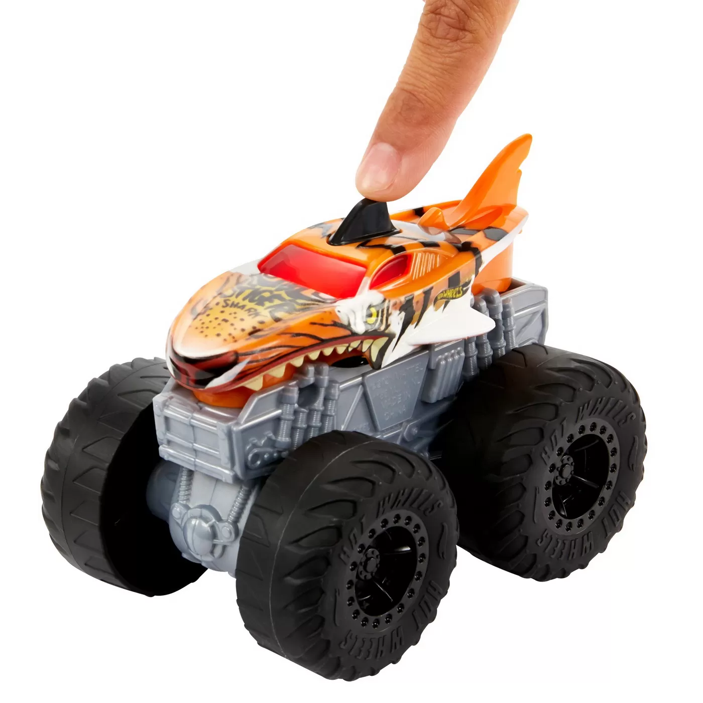 Hot wheels monster truck roarin wreckers tiger shark cu functii si sunete scara 1:43, varsta de la 3 ani la 10 ani [6]