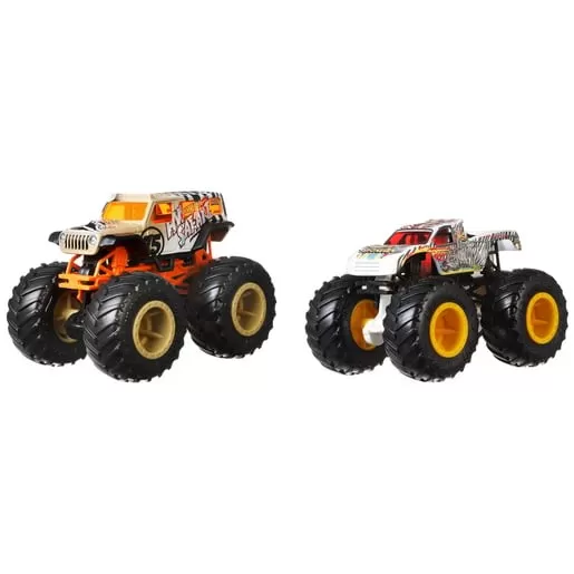Hot wheels monster truck set 2 masini scara 1 la 64 hw safari si wild streak, varsta de la 3 ani la 14 ani [2]