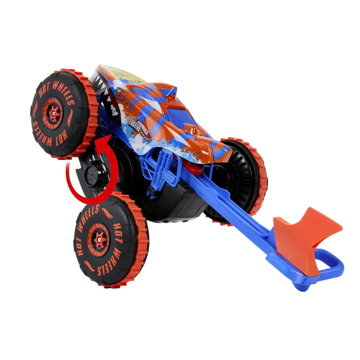 Hot wheels monster truck sharks vs dinos masina cu telecomanda tiger shark climber, copii 5 -9 ani [7]