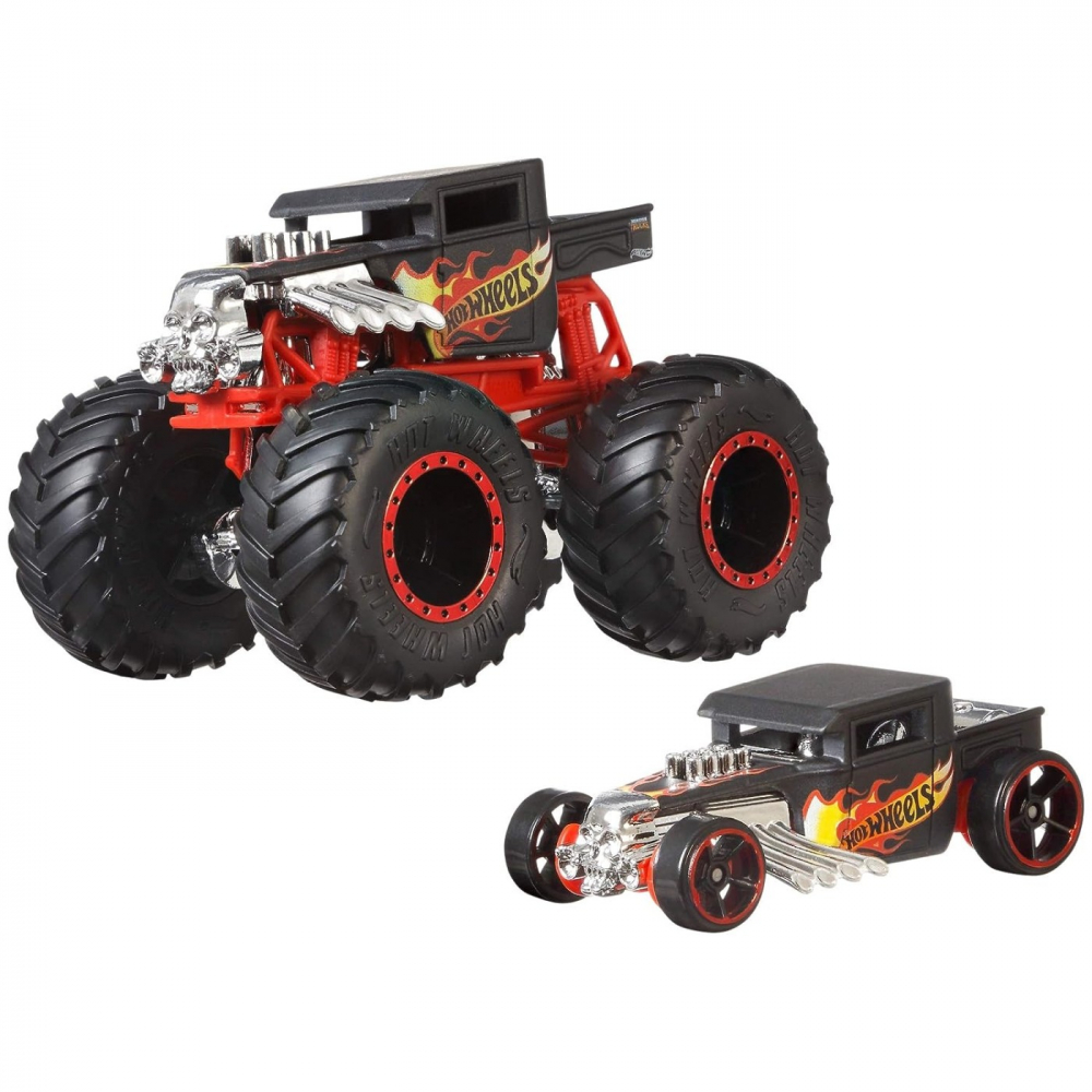 Hot wheels monster truck si masinuta metalica bone shaker, varsta de la 3 ani la 12 ani [2]