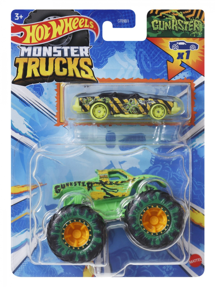 Hot wheels monster truck si masinuta metalica gunkster, varsta de la 3 ani la 12 ani [1]