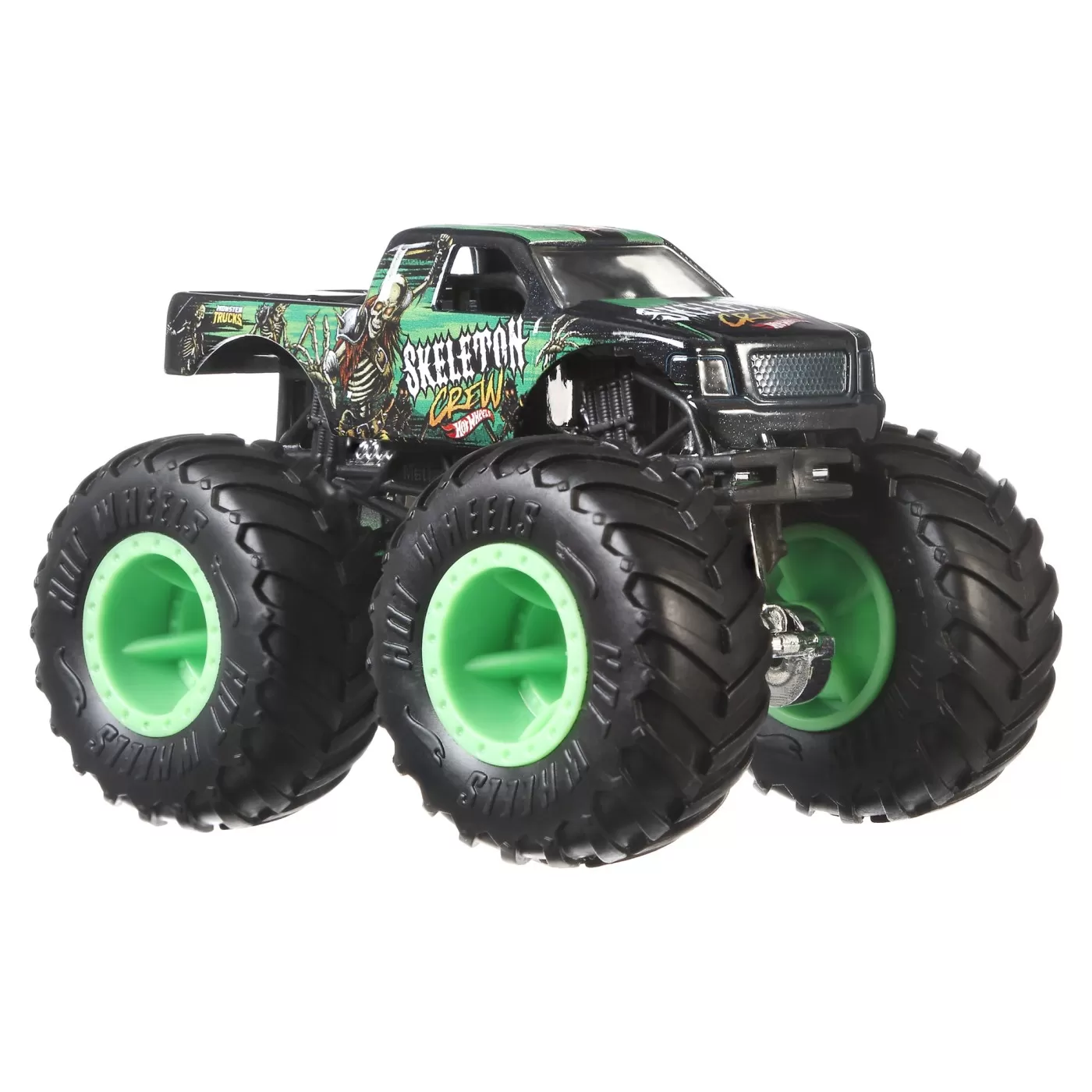 Hot wheels monster truck si masinuta metalica skeleton crew, varsta de la 3 ani la 12 ani [3]