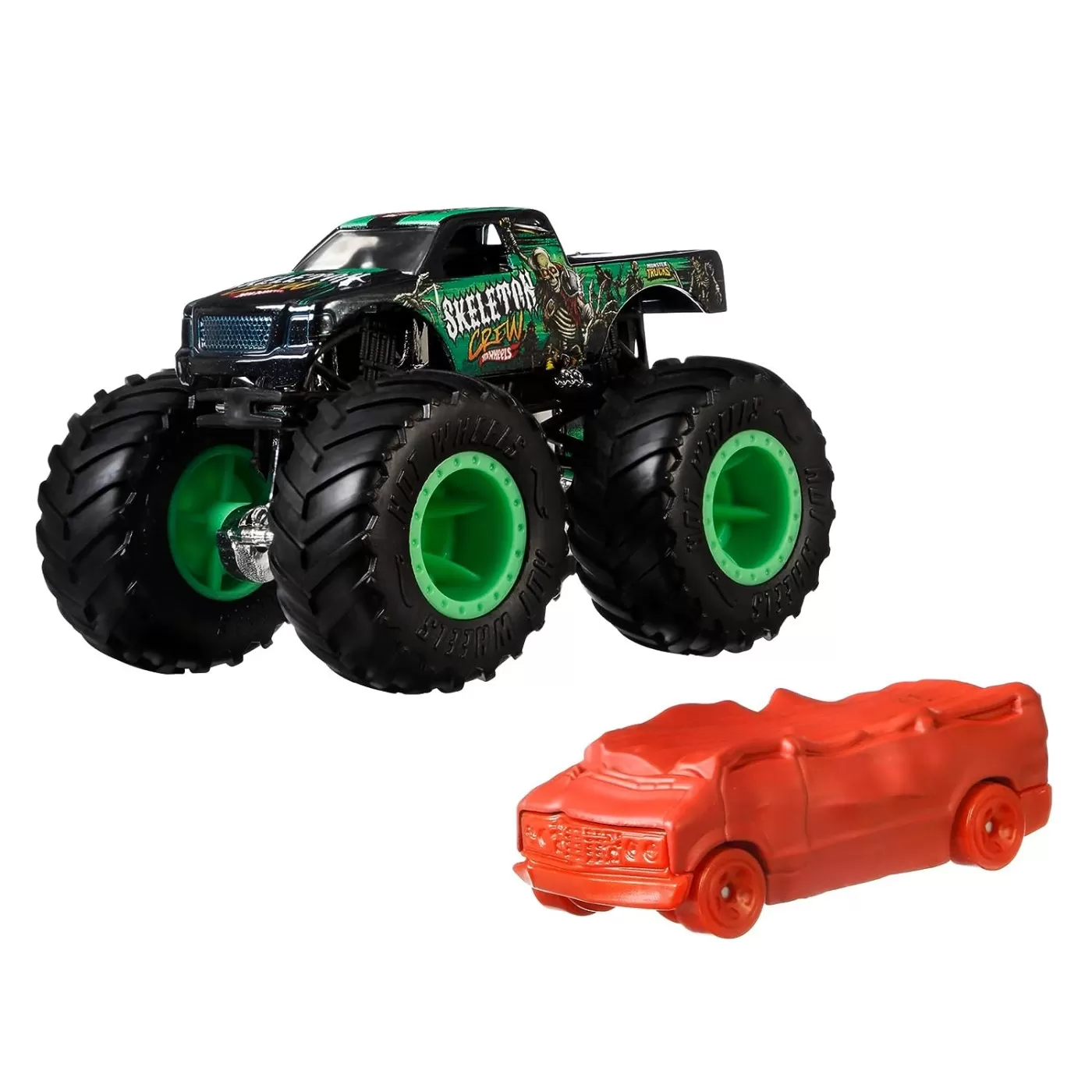 Hot wheels monster truck si masinuta metalica skeleton crew, varsta de la 3 ani la 12 ani [2]