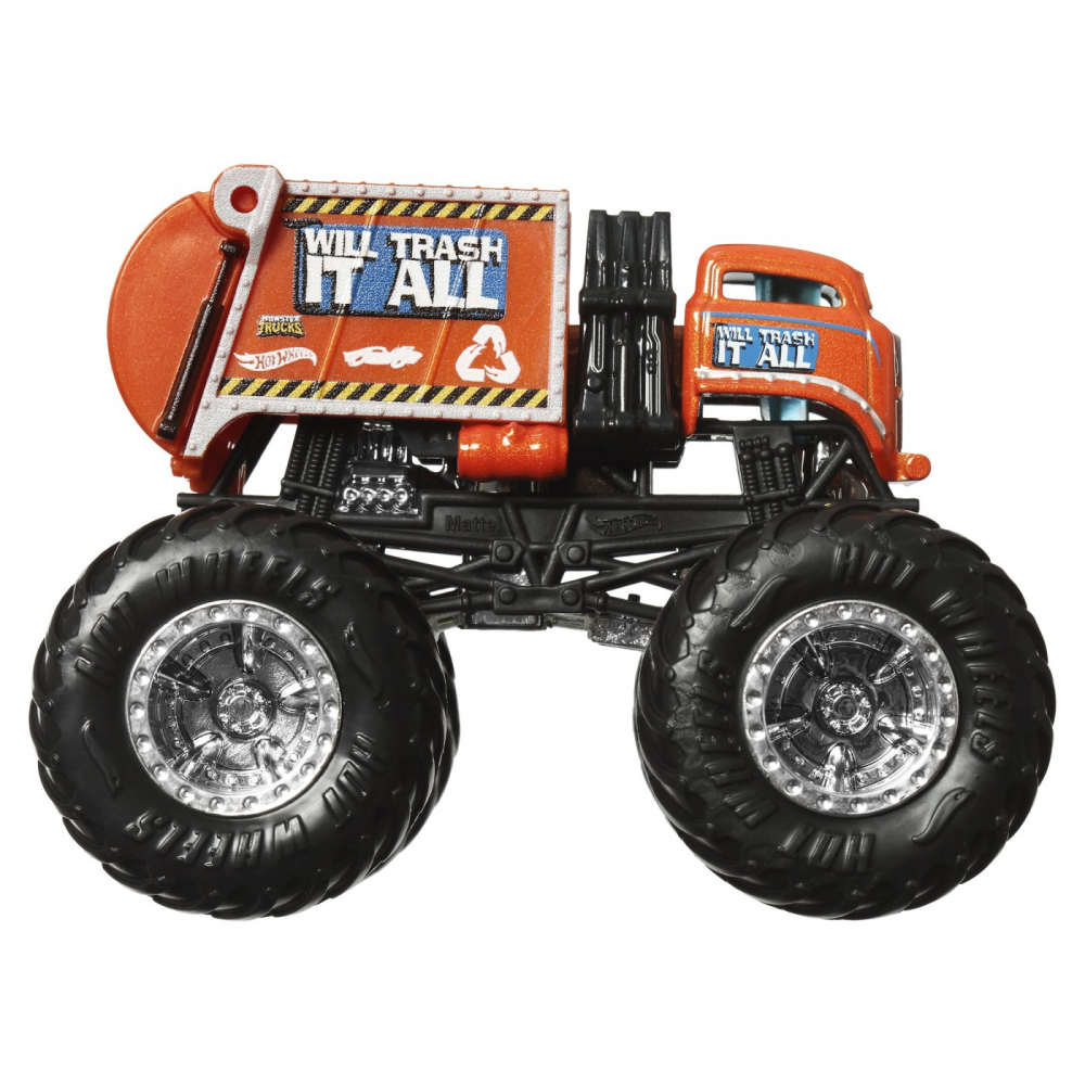 Hot wheels monster truck si masinuta metalica will trash it all, varsta de la 3 ani la 12 ani [5]