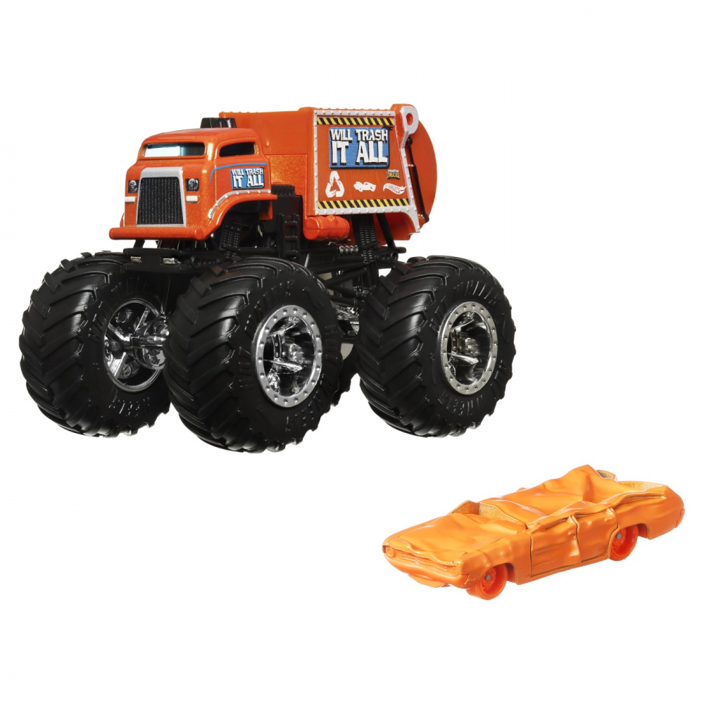 Hot wheels monster truck si masinuta metalica will trash it all, varsta de la 3 ani la 12 ani [3]