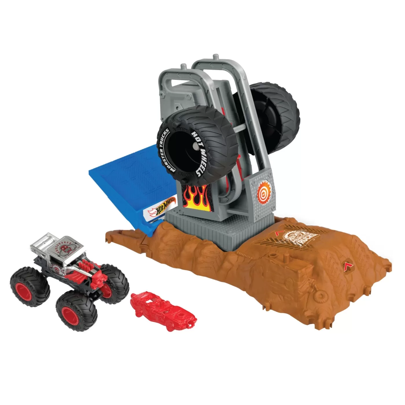 Hot wheels monster trucks entry challenge arena smashers provocarea tire press, varsta de la 4 ani la 12 ani [2]