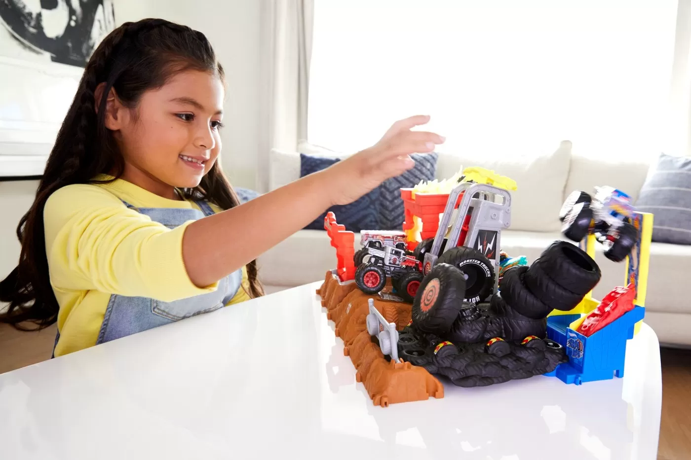 Hot wheels monster trucks entry challenge arena smashers provocarea tire press, varsta de la 4 ani la 12 ani [3]