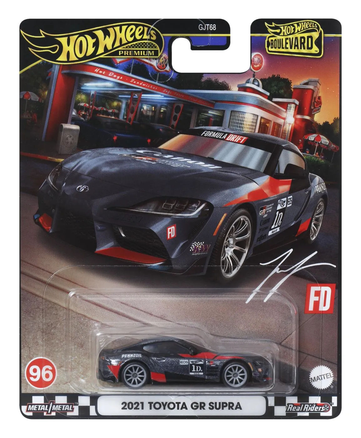 Hot wheels premium boulevard masinuta metalica toyota gr supra scara 1:64, varsta de la 3 ani la +15 ani [1]