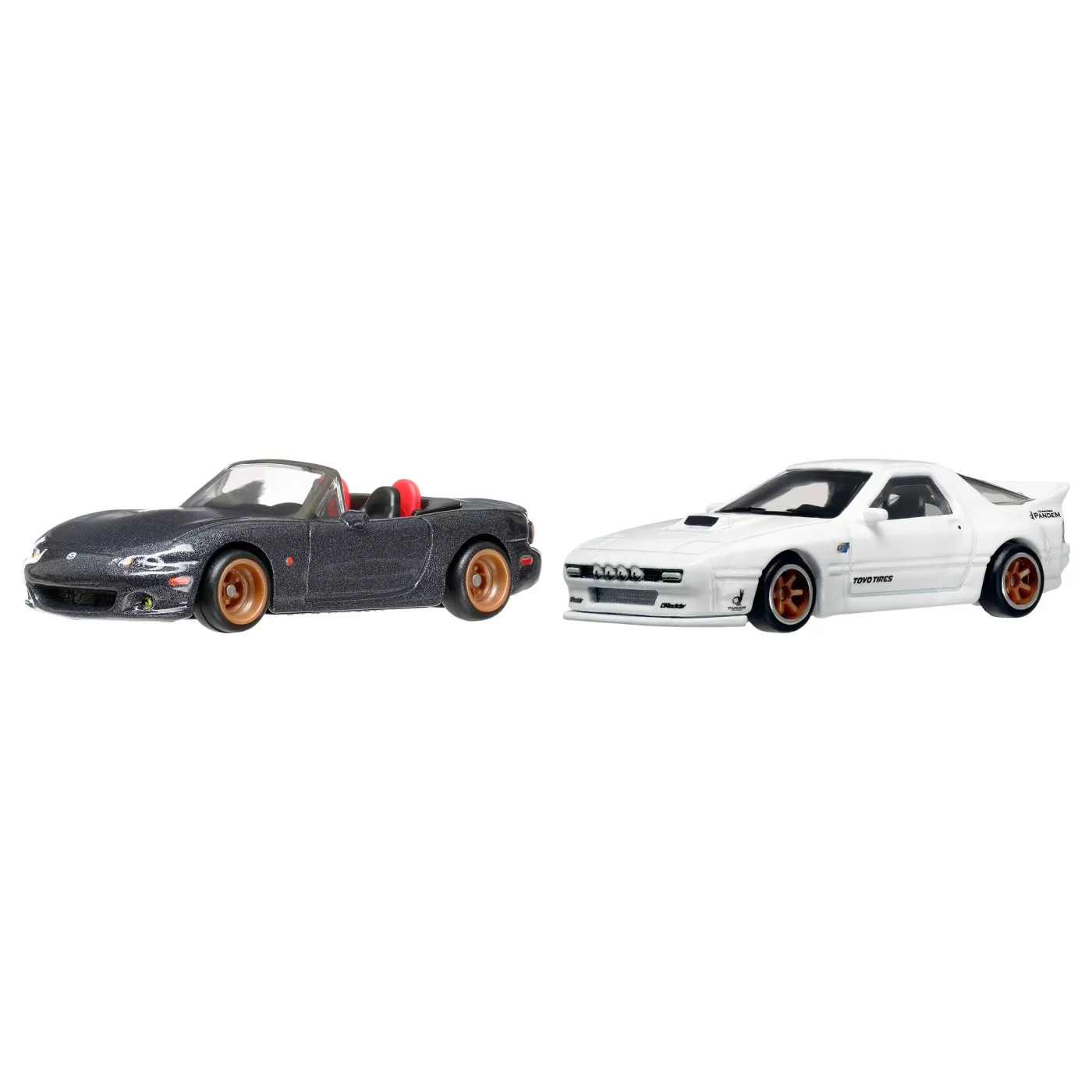Hot wheels premium set 2 masinute metalice mazdaspeed miata si mazda rx7 fc pandem scara 1:64, varsta de la 3 ani la +15 ani [2]