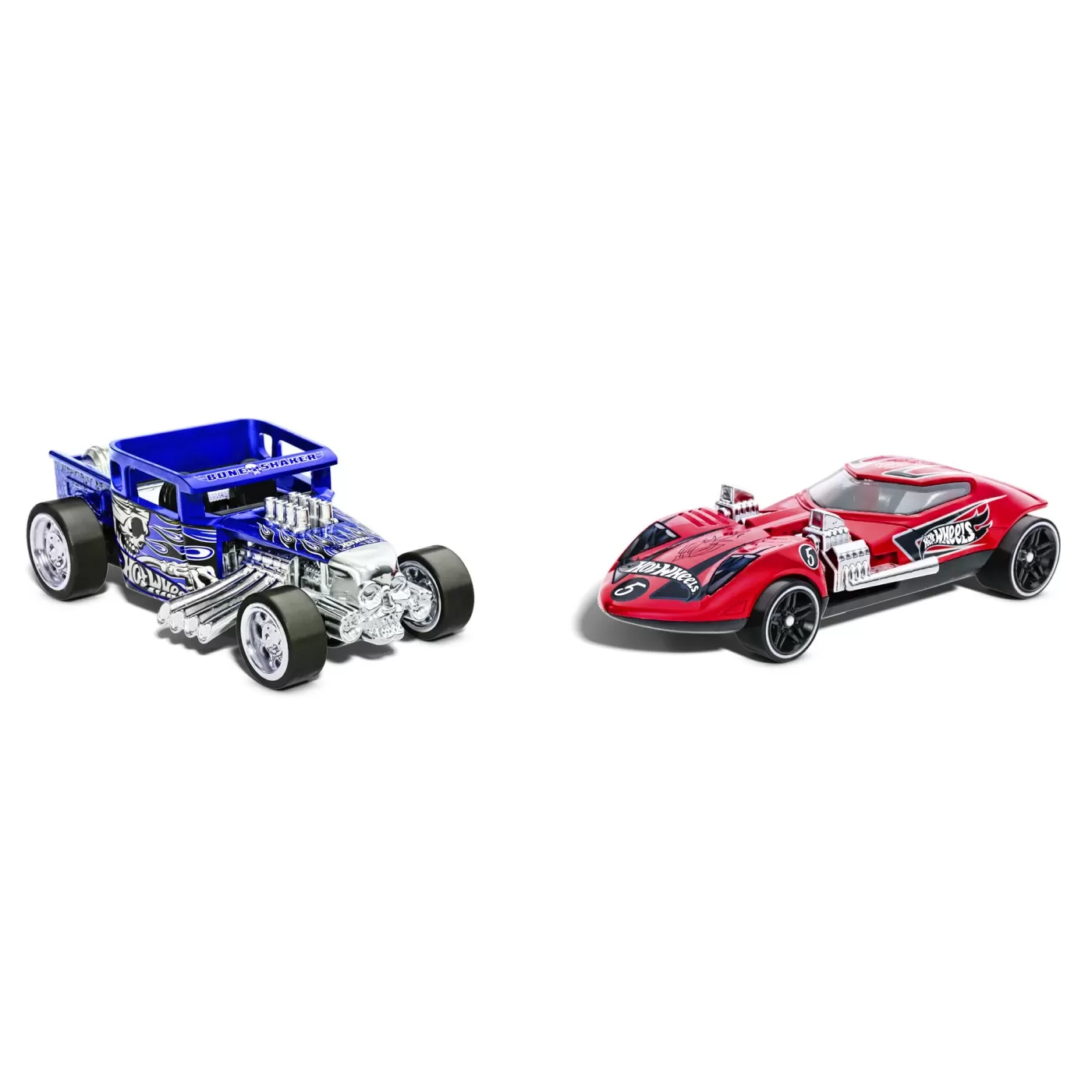 Hot wheels set 2 masinute metalice pull back bone shaker si twin mill 1:43, varsta de la 3 ani la 7 ani [3]
