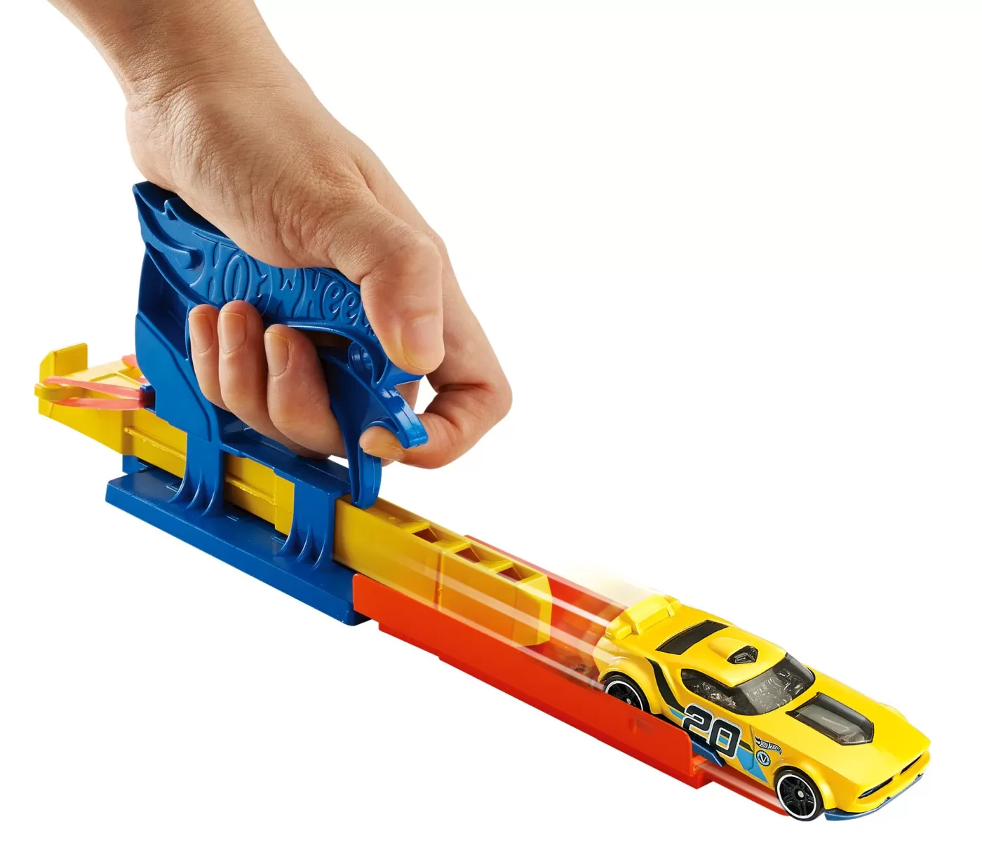 Hot wheels set lansator portabil albastru si masinuta, varsta de la 4 ani la 8 ani [3]