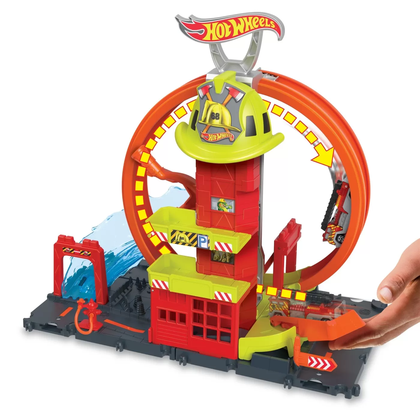 Hot wheels statia de pompieri super loop, varsta de la 4 ani la 12 ani [5]