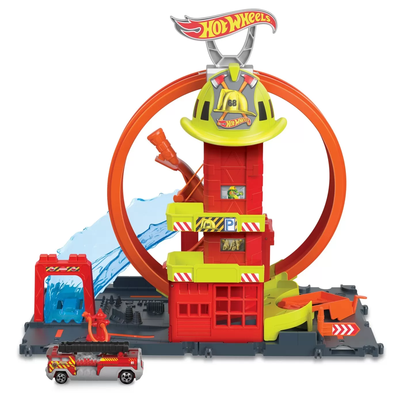 Hot wheels statia de pompieri super loop, varsta de la 4 ani la 12 ani [2]