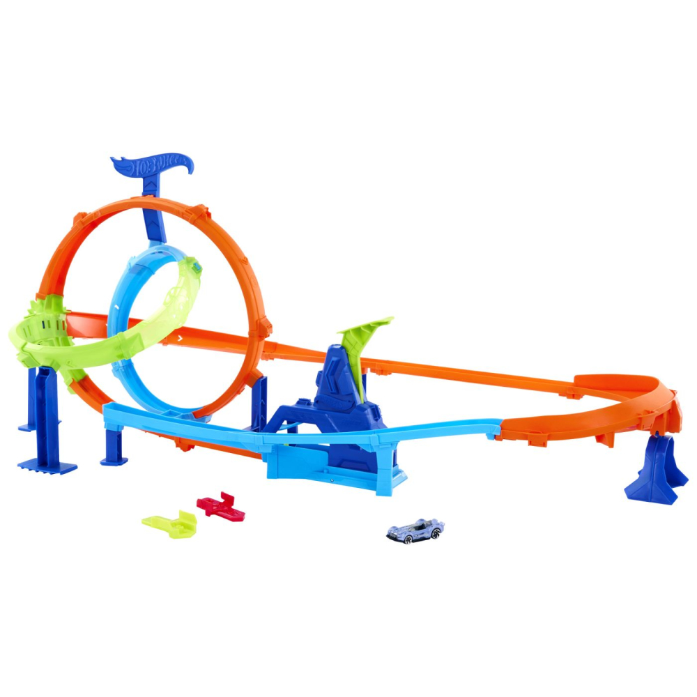 Hot wheels stunt tracks pista ciclon de lansarea rapida cu masinuta inclusa [4]