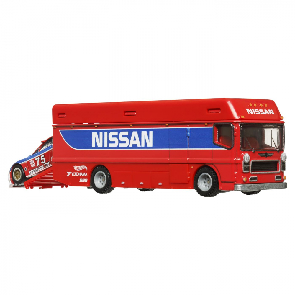 Hot wheels transportator euro hauler cu masinuta nissan 300 zx gts scara 1:64, varsta de la 3 ani la 8 ani [6]