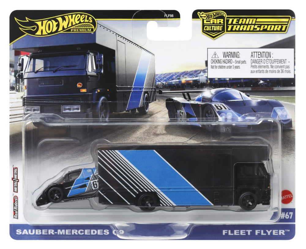Hot wheels transportator sauber mercedes c9 cu masinuta fleet flyer scara 1:64 [1]