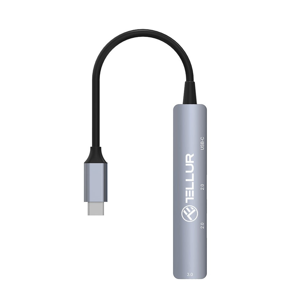 Hub USB-C 3.1 Tellur, 2xUSB 2.0 + 1xUSB-C + 1xUSB 3.0, aluminiu, gri [2]