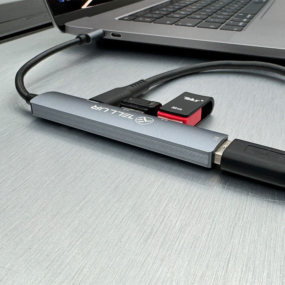 Hub USB-C 3.1 Tellur, 2xUSB 2.0 + 1xUSB-C + 1xUSB 3.0, aluminiu, gri [5]