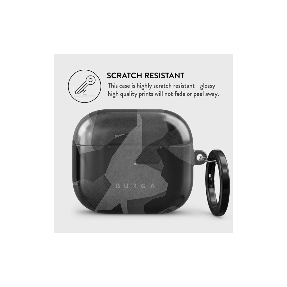 Husa Airpods 3 Burga Hard Shell Night Black Camo [3]