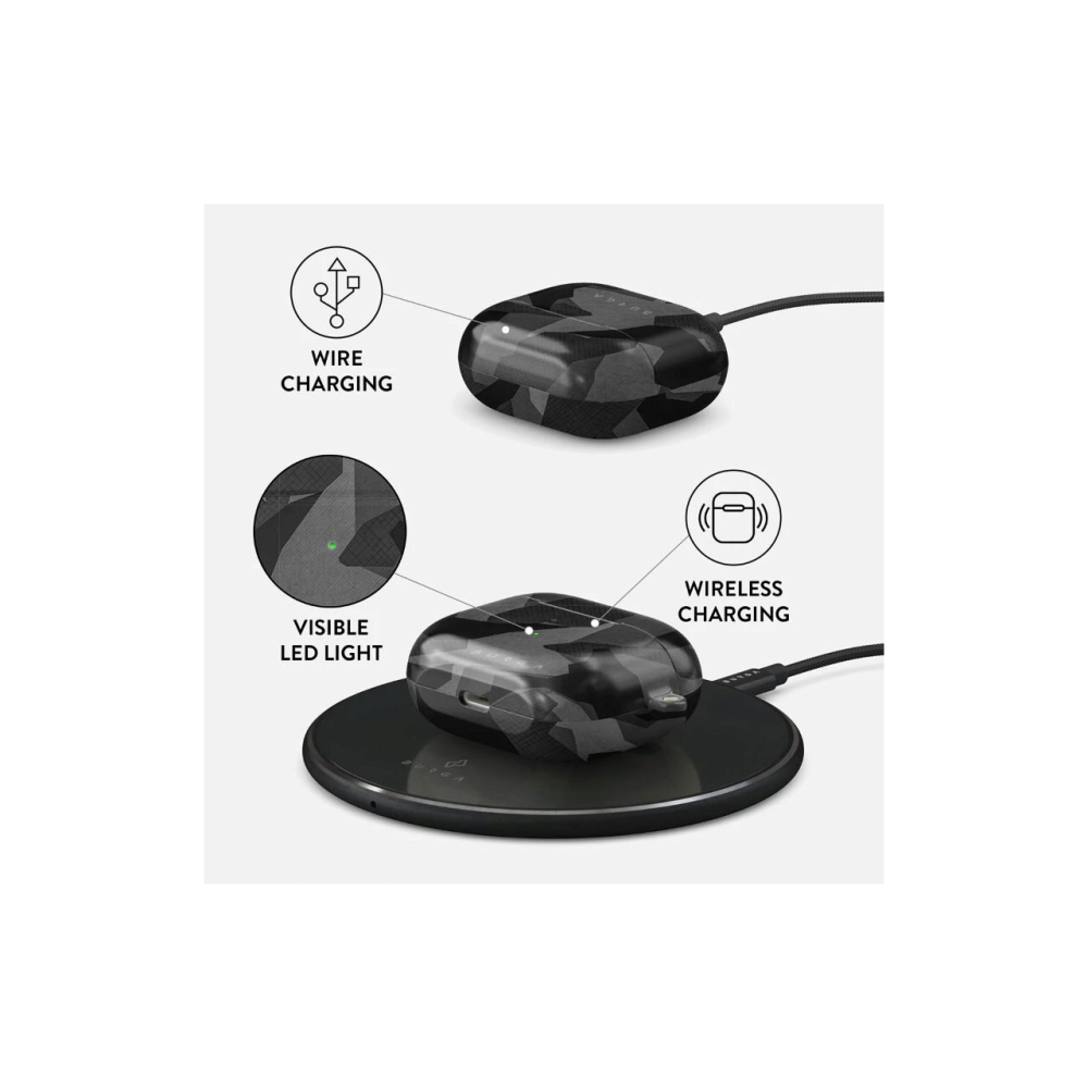 Husa Airpods 3 Burga Hard Shell Night Black Camo [2]