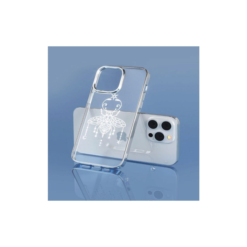 Husa cu Cristale Swarovski iPhone 14 Pro Devia Summer Series Protective Silver [3]